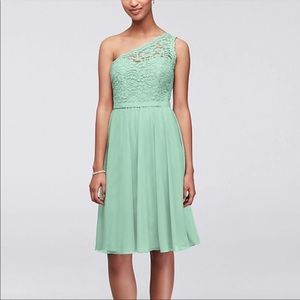 David’s Bridal Mint Green Bridesmaids Dress